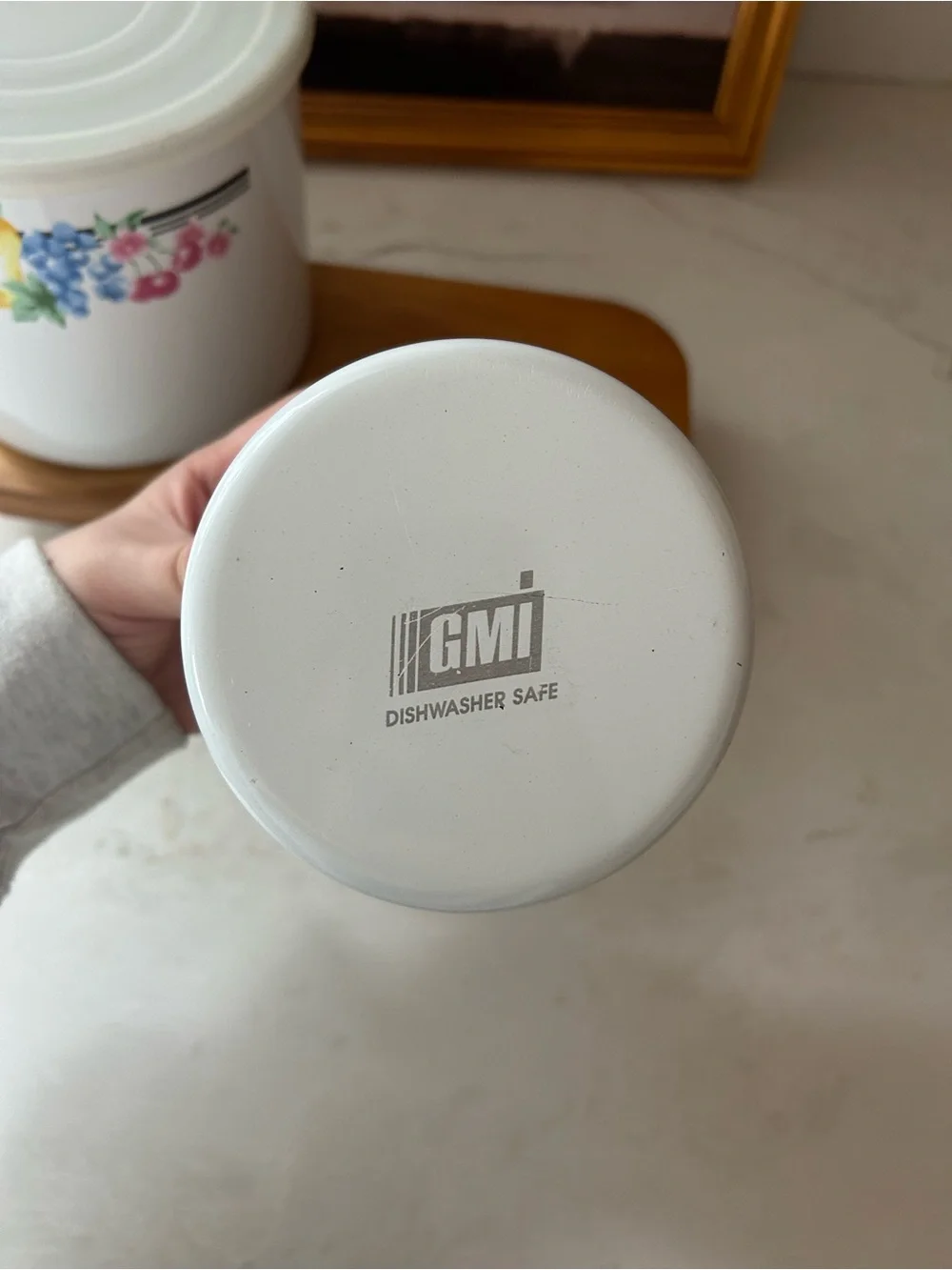 Vintage GMI Fruit Kitchen Canister Set of 2 Metal Storage Containers